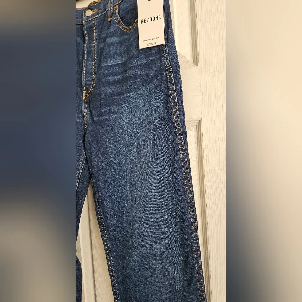 NWT RE/DONE Women's 90s High Rise Loose Jeans: Deep Faded Blue: Size- 30 - Picture 6 of 15